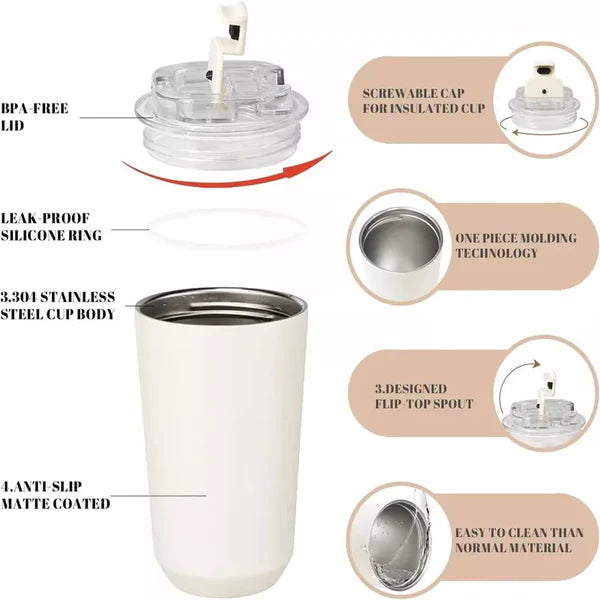 SMEG Thermos Coffee Mug 350ml Stainless Steel Travel Mug
