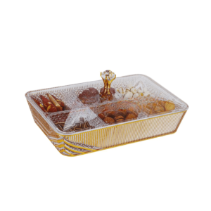Acrylic Dry Fruit Tray With Lid - Rectangle