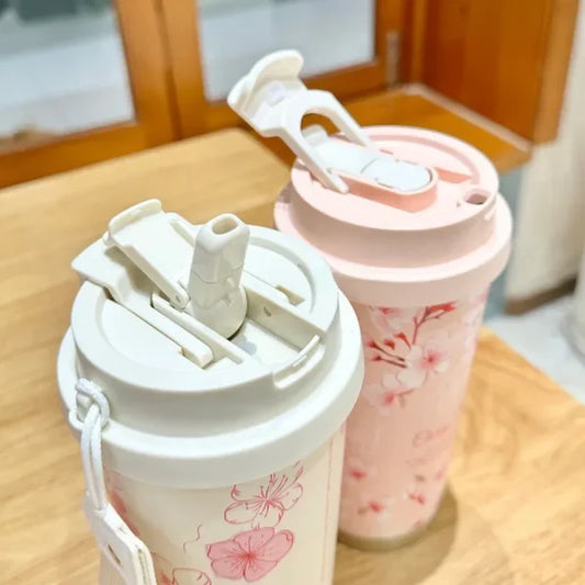 500ml Flower Coffee Mug, Stainless Steel